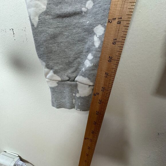 Frame Easy Tie Dye Bleach Splatter Heather Gray White Crop Jogger Sweatpants M - Picture 9 of 15